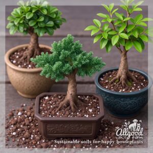 three bonsai trees in allgood farm bonsai soil