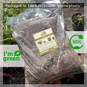 allgood farm cactus and succulent soil packaged in 100% recyclable green plastic