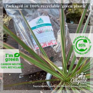 allgood farm dracaena repotting soil packaged in 100% recyclable green plastic