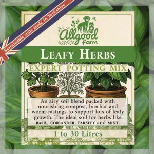 allgood farm leafy herbs expert potting soil product label