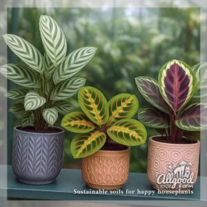 prayer plants in decorative ceramic pots