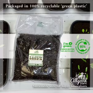 allgood farm seedling and cutting starter soil in green recyclable plastic