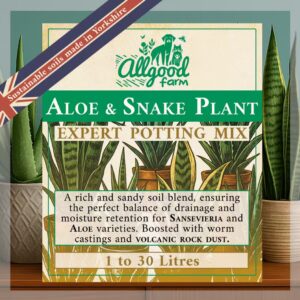 allgood farm aloe and snake plant potting soil mix product label